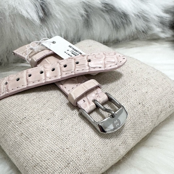 NEW wTags Michele 16MM Alligator Leather Watch Band in Blush - Picture 2 of 7